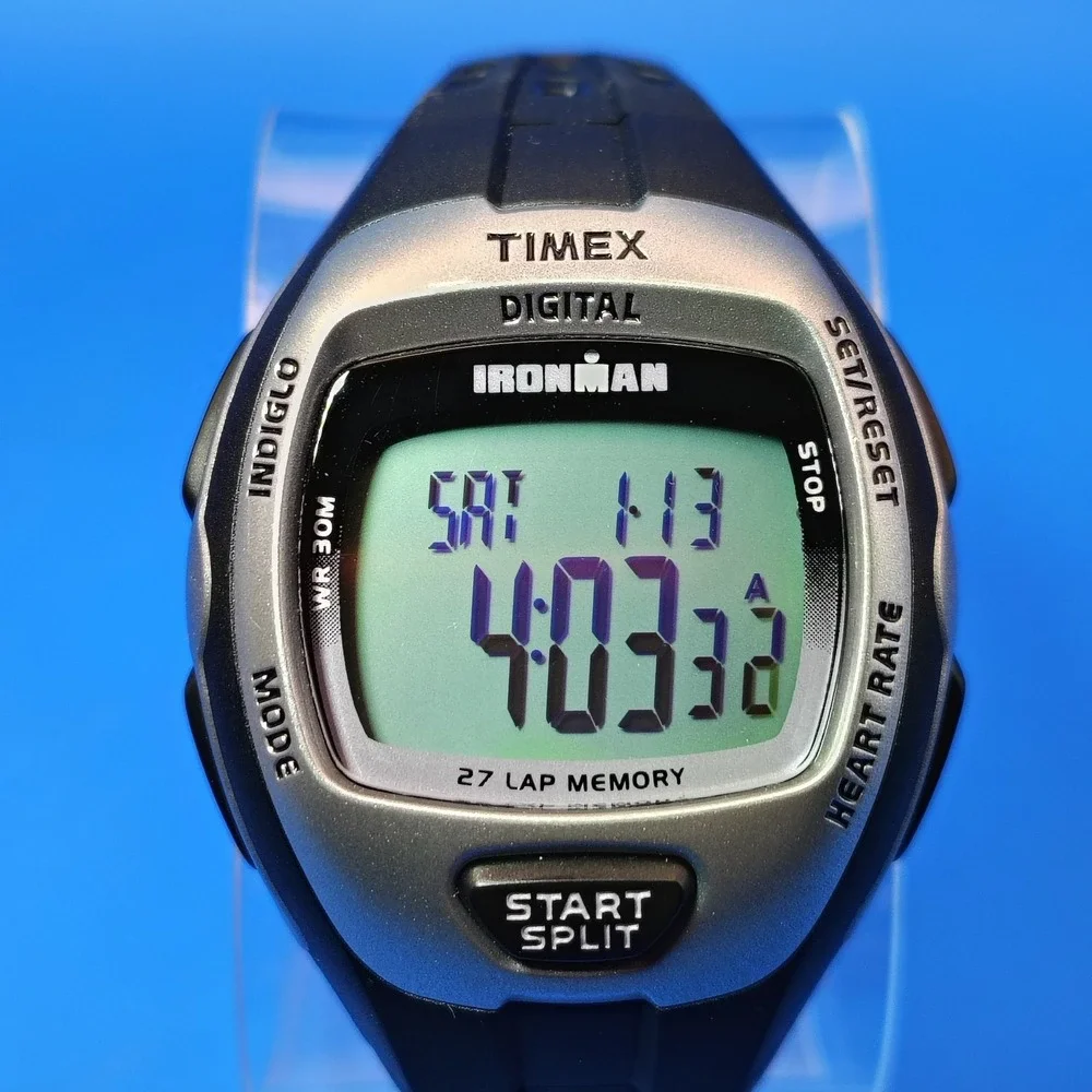 New! Vintage 2001 Timex IronMan 40mm Mens‎ Digital Sport Watch Full Set NOS
